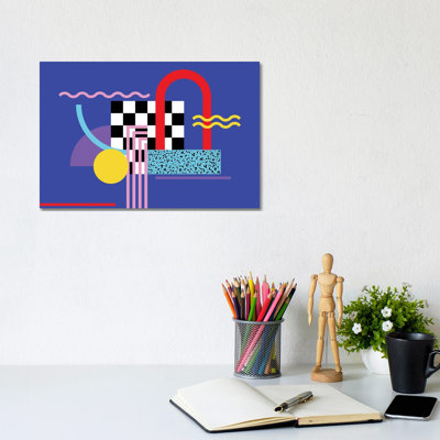 Motif de Memphis 109 - années 80/90 rétro - reproduction d'art mural - toile tendue