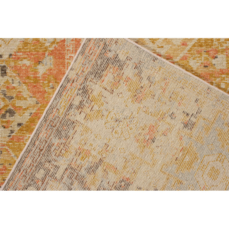 Distressed Homage Hand Knotted Wool Geometric Area Rug, Rectangle 8' x 10'