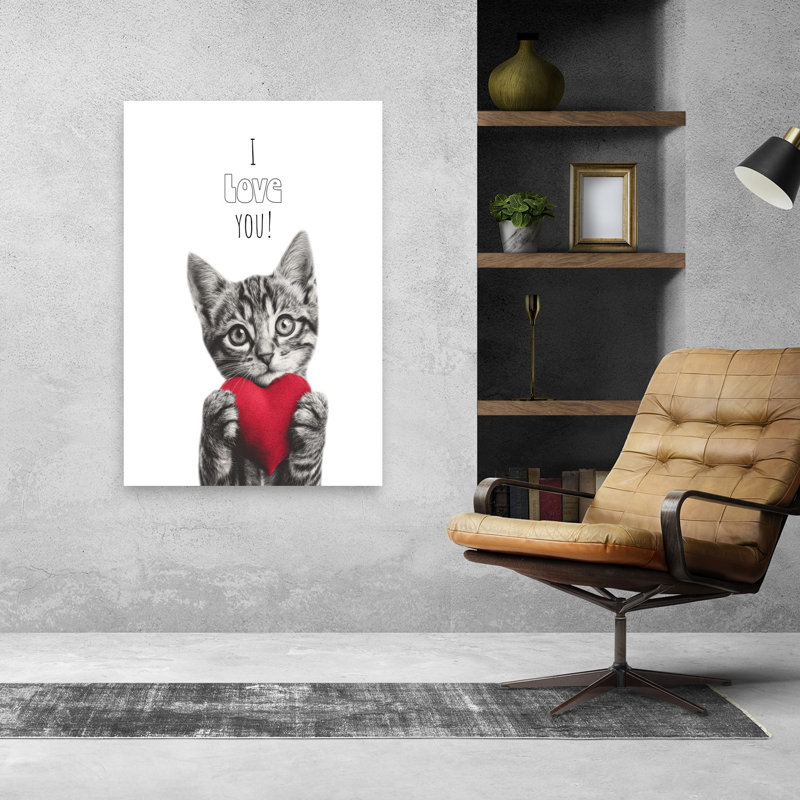 «I Love You», impression d'art mural minimaliste moderne, 48" H x 32" W