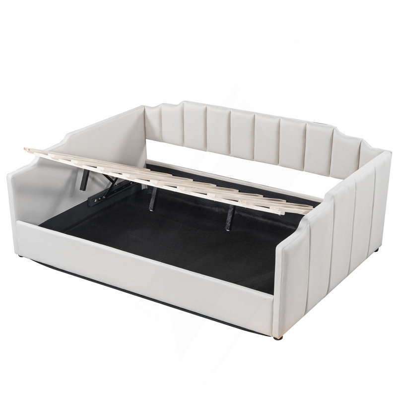 Upholstered Daybed With Underneath Storage,Full Size