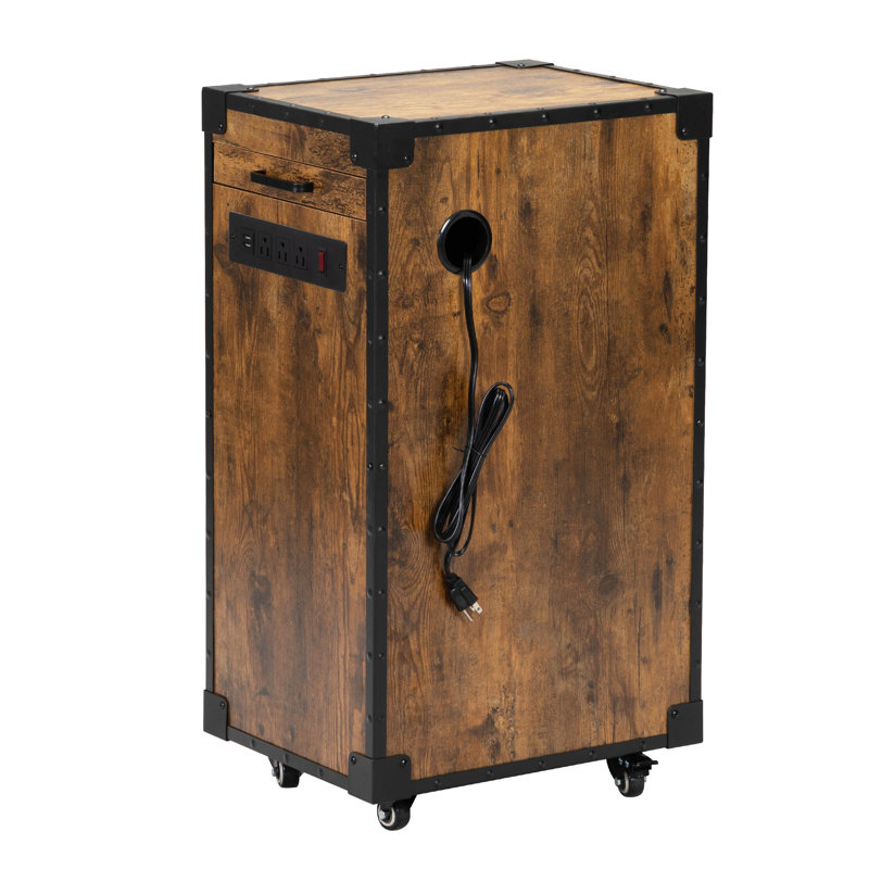 Industrial Brown Rolling Salon Cart with Iron Frame and Drawers