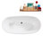 63" Streamline Soaking Freestanding Tub and Tray With Internal Drain-101697927