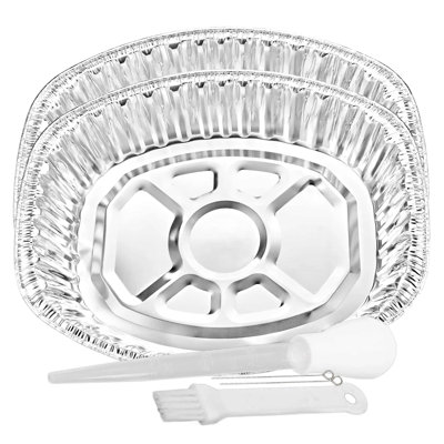 Disposable Aluminum Large Oval Turkey Roaster Pan With Basting Set