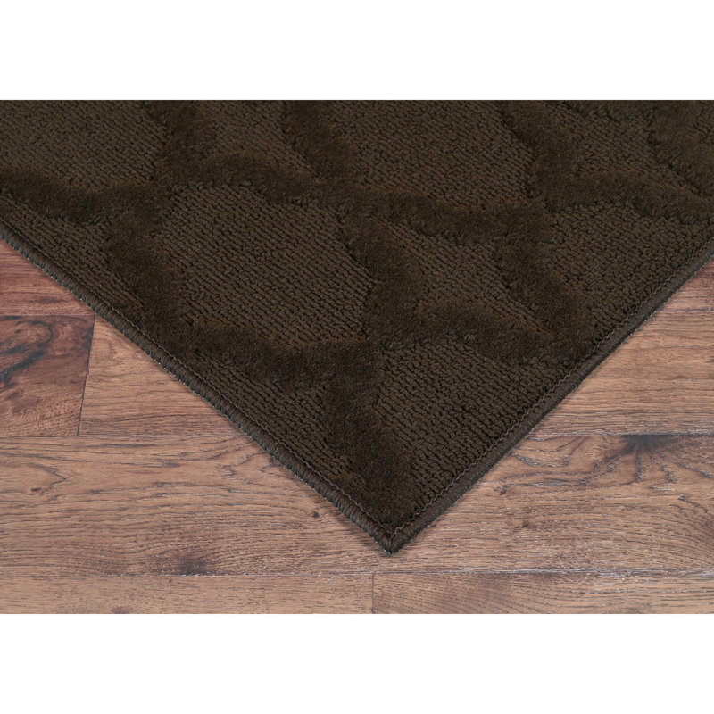 Togut Non-Slip Polypropylene Rectangle Mocha Area Rug, Rectangle 12' x 15'