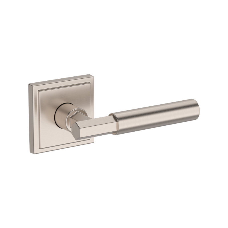 Riddling Full Dummy Lever with Stepped Square Rose in Polished Chrome, Unlacquered Brass