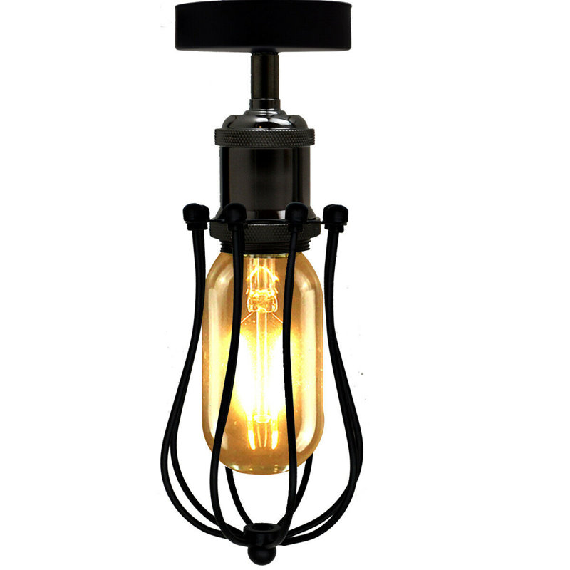 Boligee Flush Mount, Black, Black/Glossy Black