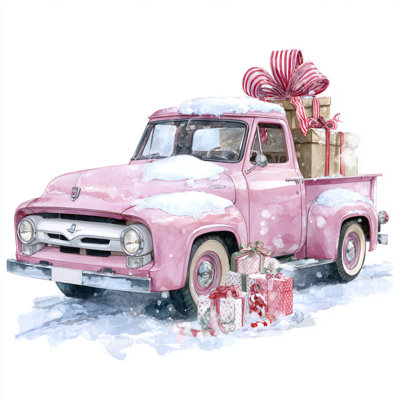 Winter Pink Delivery Wrapped Canvas Wall Art