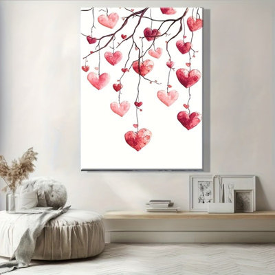 Romantic Watercolor Heart Tree Canvas Print - Urban Studio