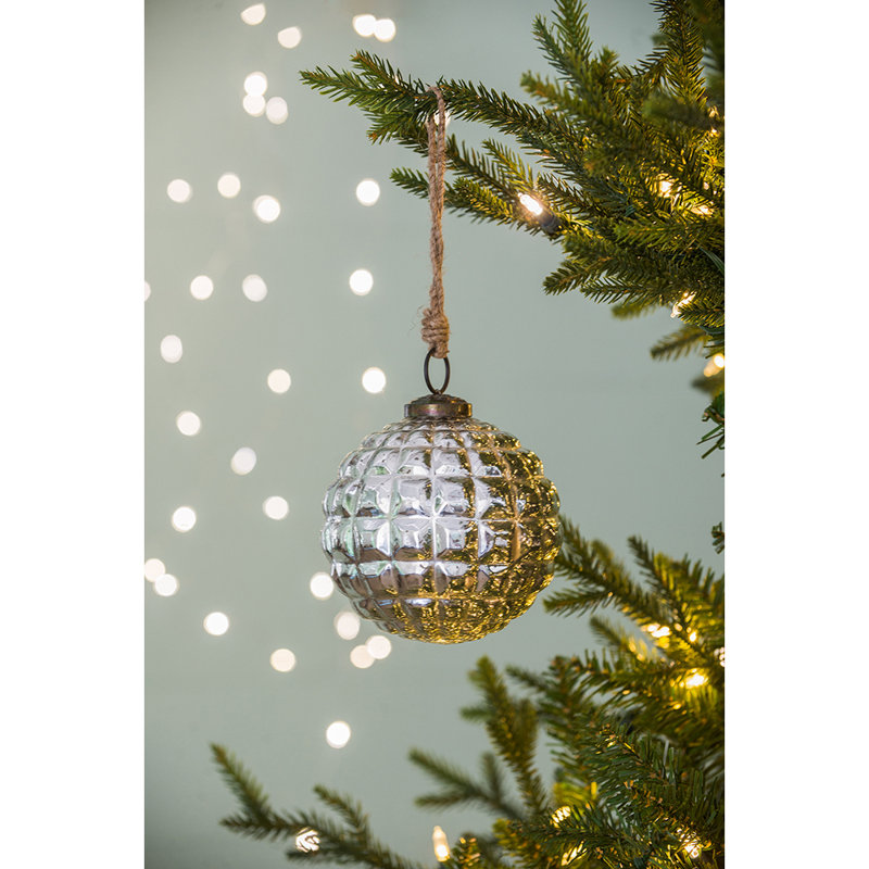 Ensemble de boules de Noël en verre, 4, H 4,7 po x l 4,7 po x P 4,7 po