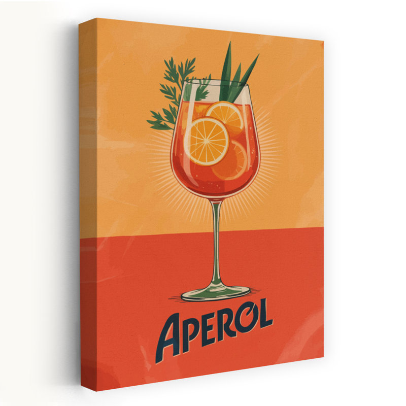Art mural rétro rafraîchissant orange Spirz, H 18 po x l 12 po