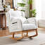 Fauteuil à bascule moderne avec accoudoirs de salon à dossier haut l 27,2 po, deux poches latérales-1604368529