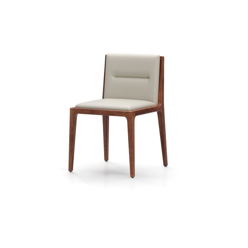 Jona Upholstered Dining Chair, Natural Walnut, Omega Ice