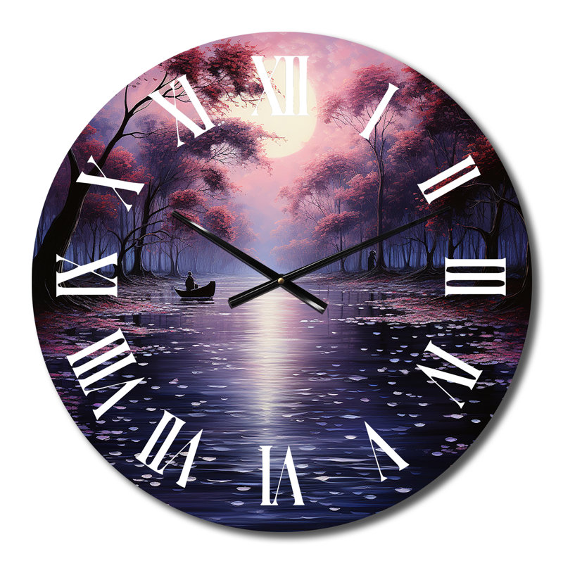 Horloge murale rose en métal Pointillism, Moyenne