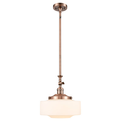 Franklin Restoration - Lainee - 1 Light 12" Stem Hung Tiltable Mini Pendant - LED Bulb - Chrome Finish - White Shade