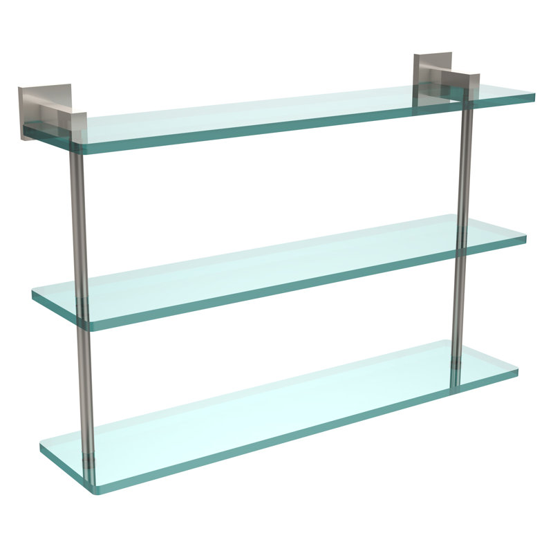 Haranu 3 Piece Accent Shelf, Satin Nickel