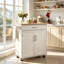 Chariot roulant pour îlot de cuisine avec roues verrouillables, chariot de rangement mobile pour petit appartement, tablette d'armoire réglable et barre à serviettes, chariot de service polyvalent pour bar à café