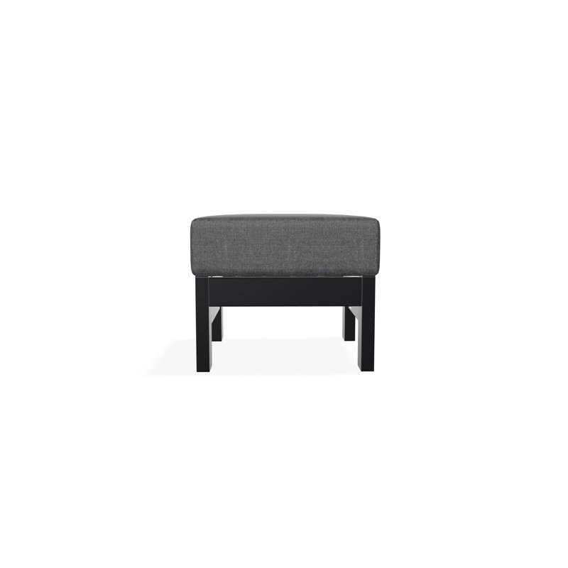 Repose-pieds à assise profonde en polymère St. Catherine, Noir, Tissage uni ardoise coulée Sunbrella®