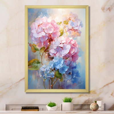 Délicat bouquet d'hortensias tendres pastel I sur toile
