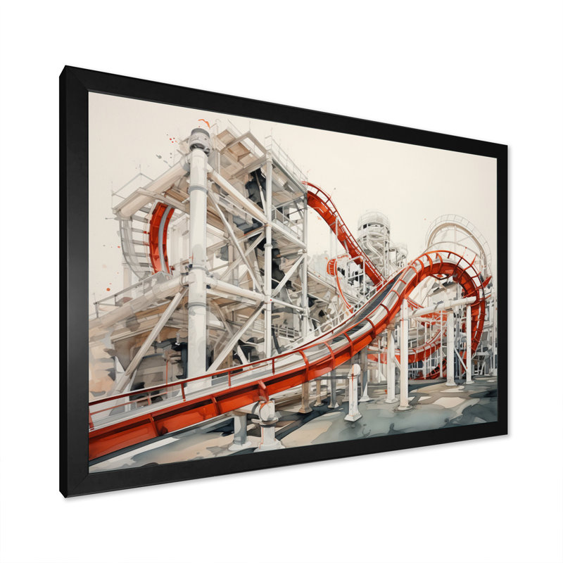 Rollercoaster Symphony II, H 12 po x l 20 po x P 1 po, Cadre simple noir