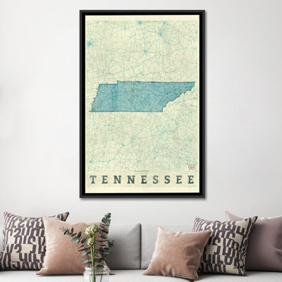 « tennessee map », impression sur toile