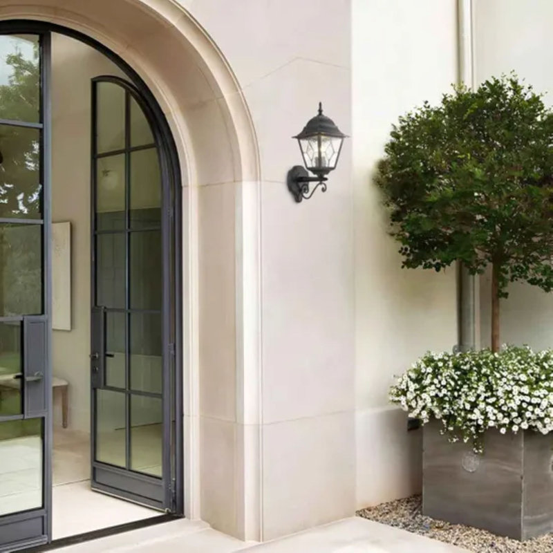 Matte Black Plug-in Outdoor Wall Lantern