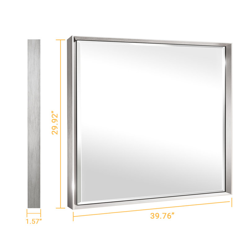 Lohoski Decorative Bathroom Vanity Mirror for Wall - Beveled Design, Silver, 30" x 40"