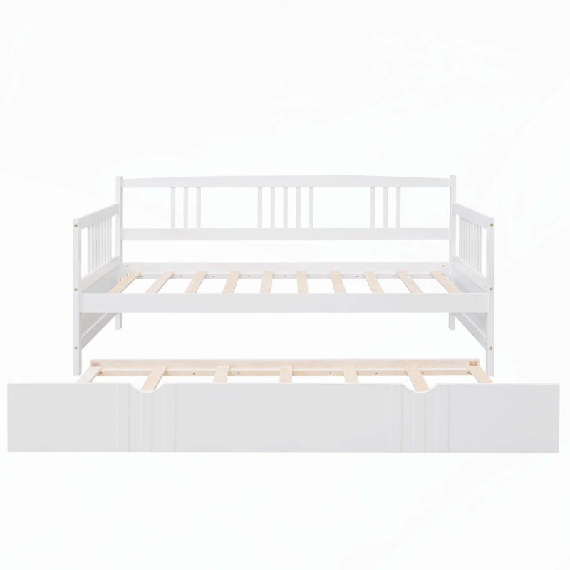 Versatile Twin Daybed with Trundle for Relaxation and Space Optimization, Twin, White