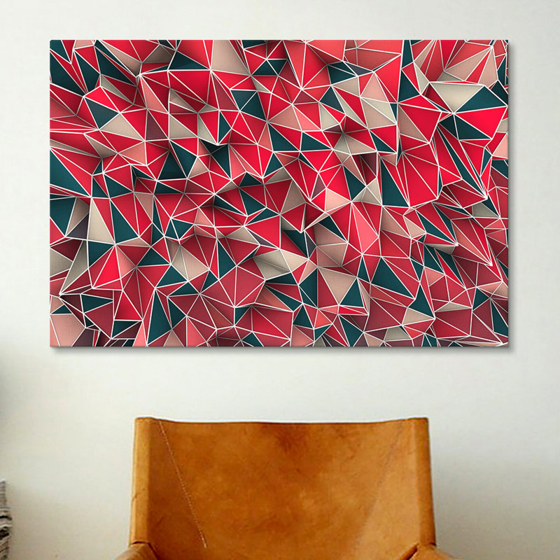 «Kaos Red», impression sur toile, H 12 po x l 18 po x P 1,5 po, Pas de tapis, Toile tendue