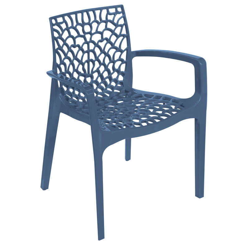 Fauteuil de salle à manger Spider Web Design, Bleu brillant Avio