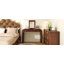 Bureau de coiffeuse classique en bois avec miroir rabattable, coiffeuse 3 en 1 avec 2 tiroirs et espace de rangement pour la chambre à coucher-906202495