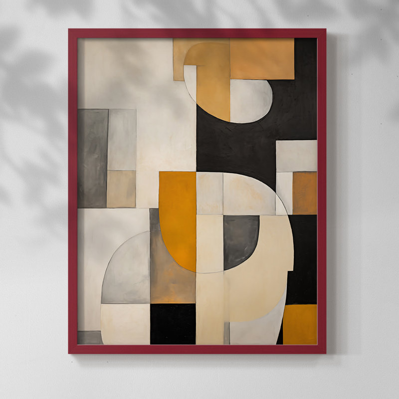 ABSTRACT Series DVII - Impression encadrée de qualité supérieure - Prêt à accrocher - Aucun clou requis AAI401701, Rouge