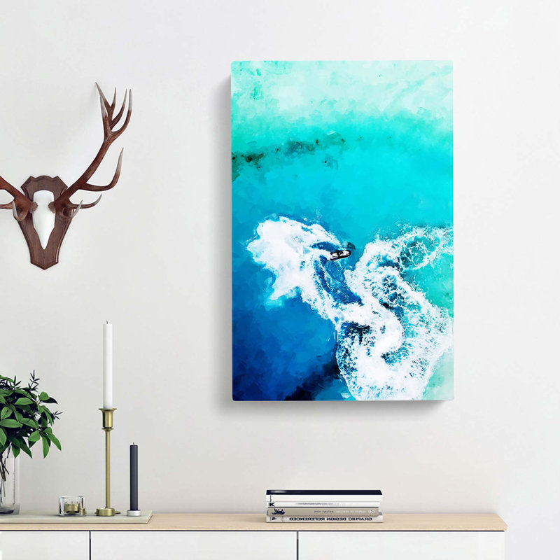 Jet Ski In The Maldives In Abstract - Wrapped Canvas Painting, 60cm H x 40cm W x 3cm D