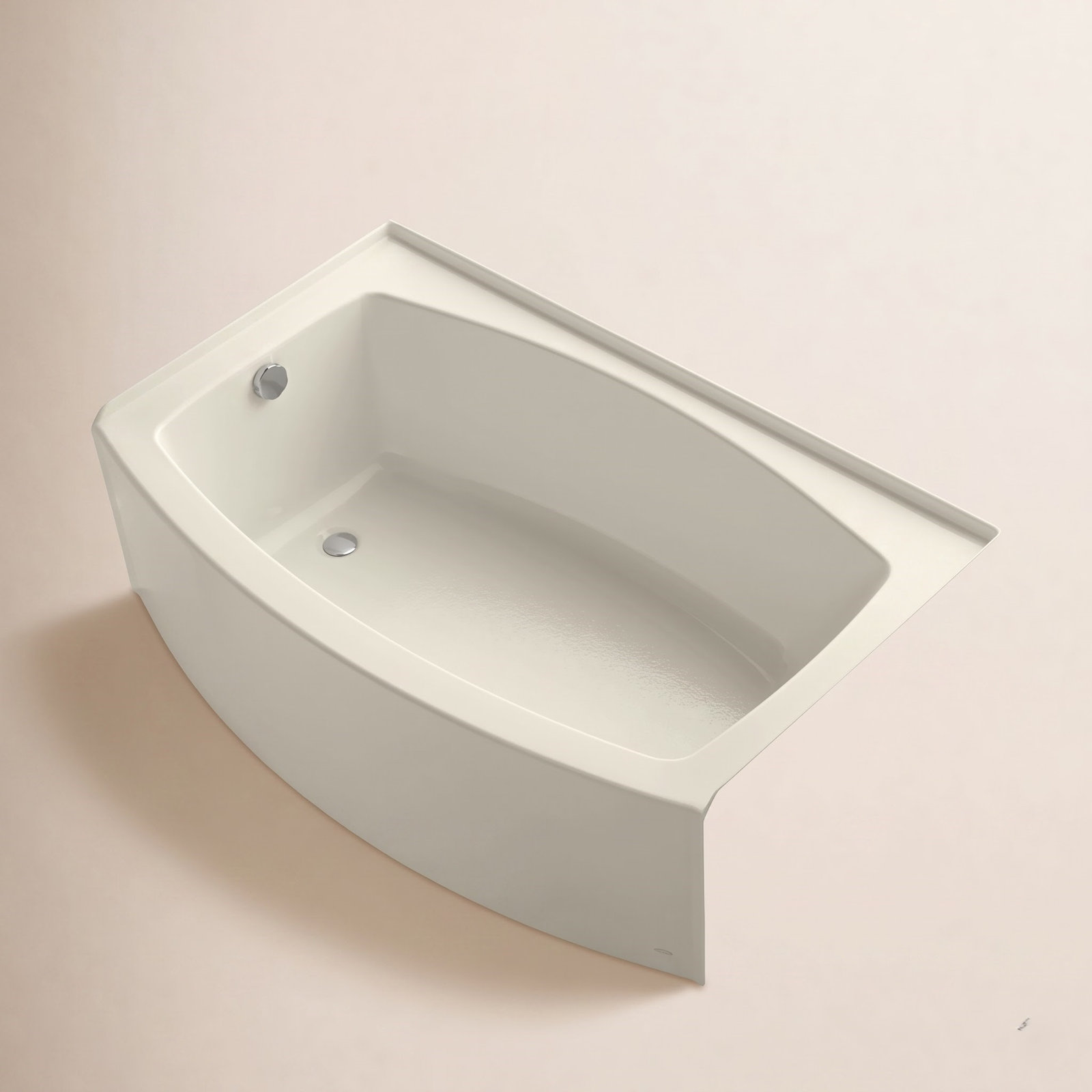 Expanse 60" Soaking Bathtub, Biscuit, Left