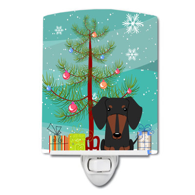 Christmas Tree and Beagle Ceramic Night Light