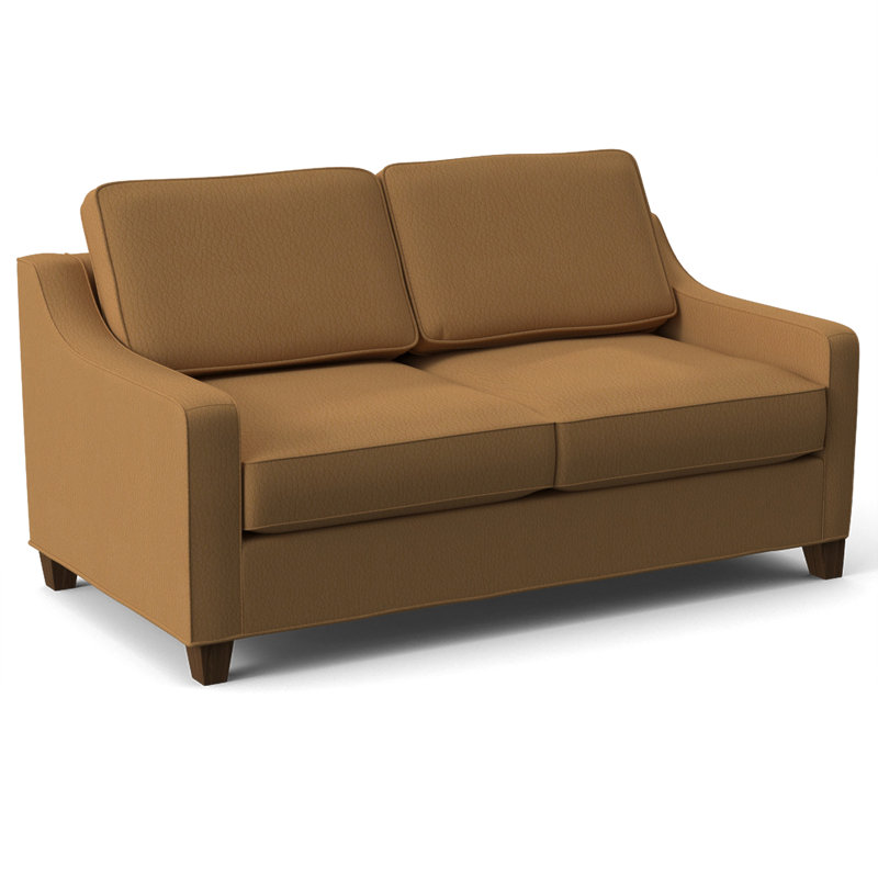 Clark 74" Square Arm Sofa Bed with Reversible Cushions, Dillon Luggage, Hybrid, Montana Walnut