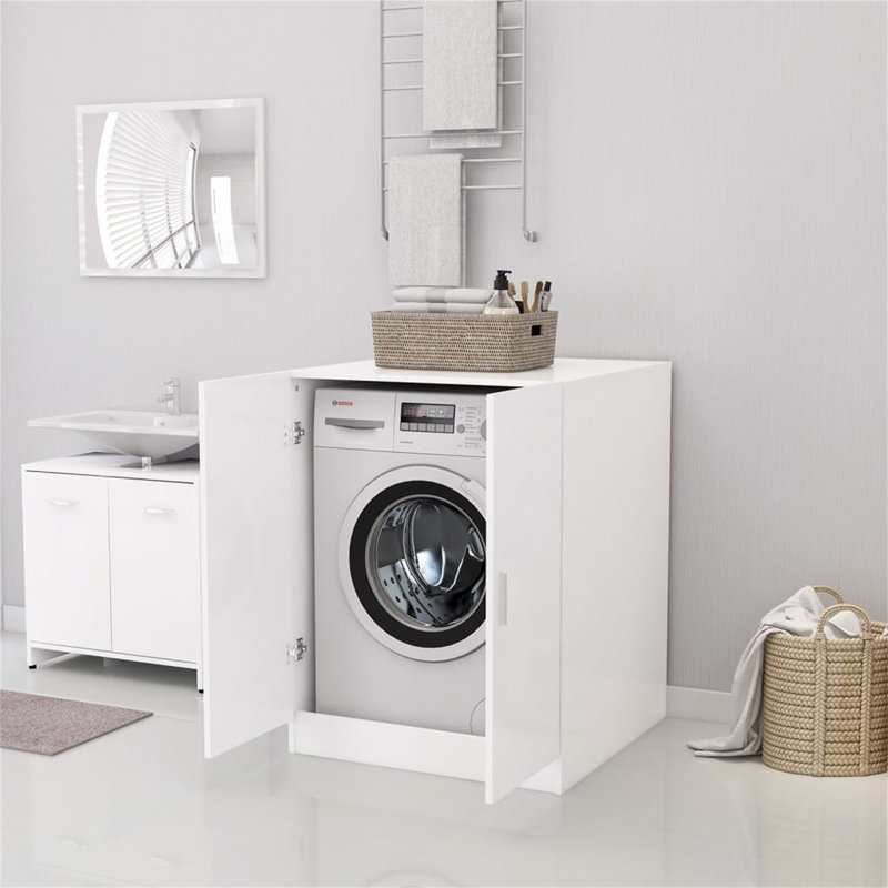 Wood Laundry Room Organiser, White