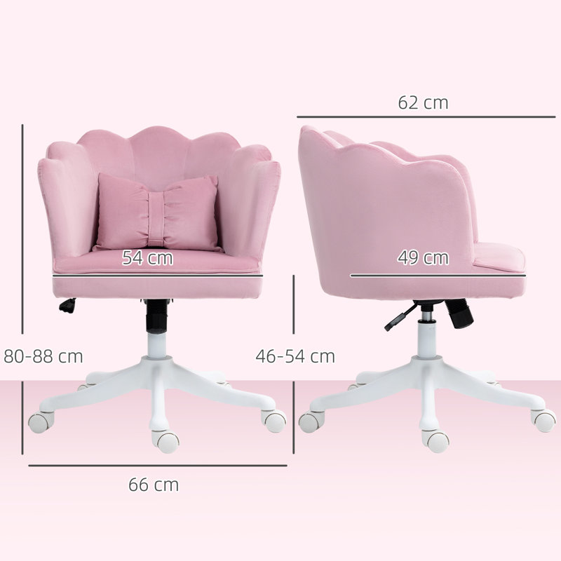 Velvet Office Chair, Pink