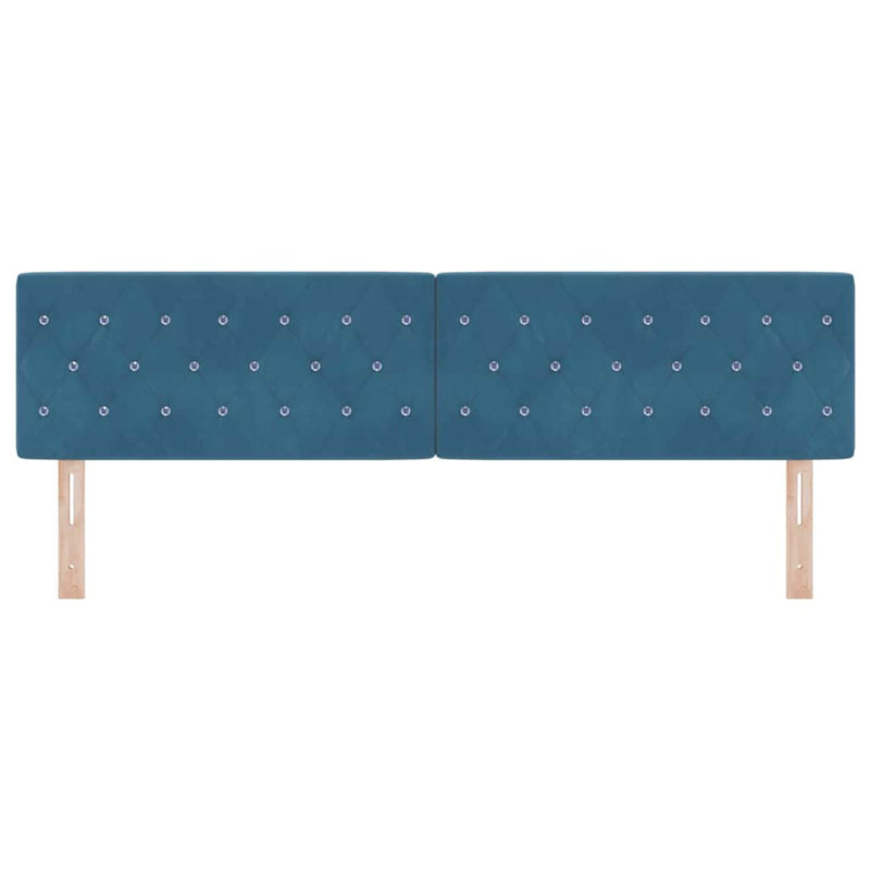  Velvet Headboard Argyle With Headboard Velvet, Dark Blue, 88cm H x 180cm W x 7cm D