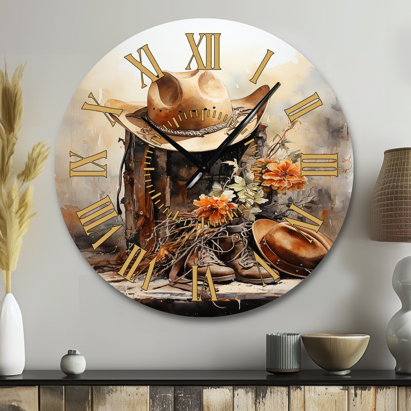 Horloge murale minimalisme Cowboys, Grand