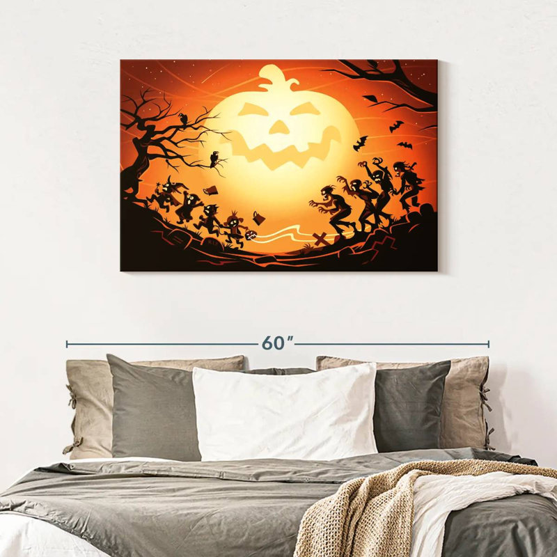 Citrouille d'Halloween, H 30 po x l 45 po
