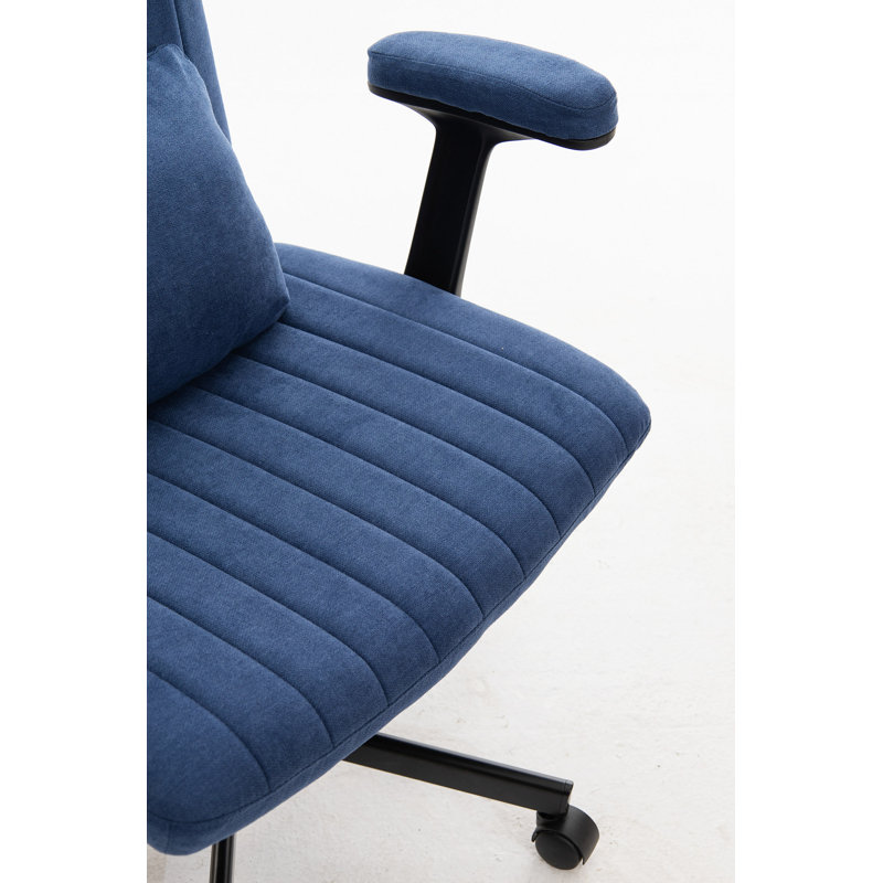Linen Blue Criss Cross Armrest Office Chair - Product Details