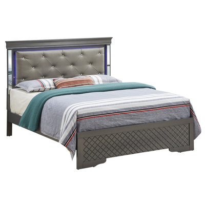 Verona G6702C-QB3 Queen Bed , Metalic Black