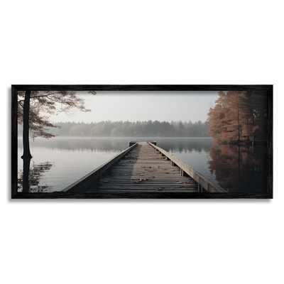 Woodland Lake Dock by Ray Powers Single Picture Frame Print on Canvas