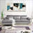Sectional Sofa with Chaise – Mid-Century Modern Plush Velvet for Movie Nights | Slate Gray | Velvet