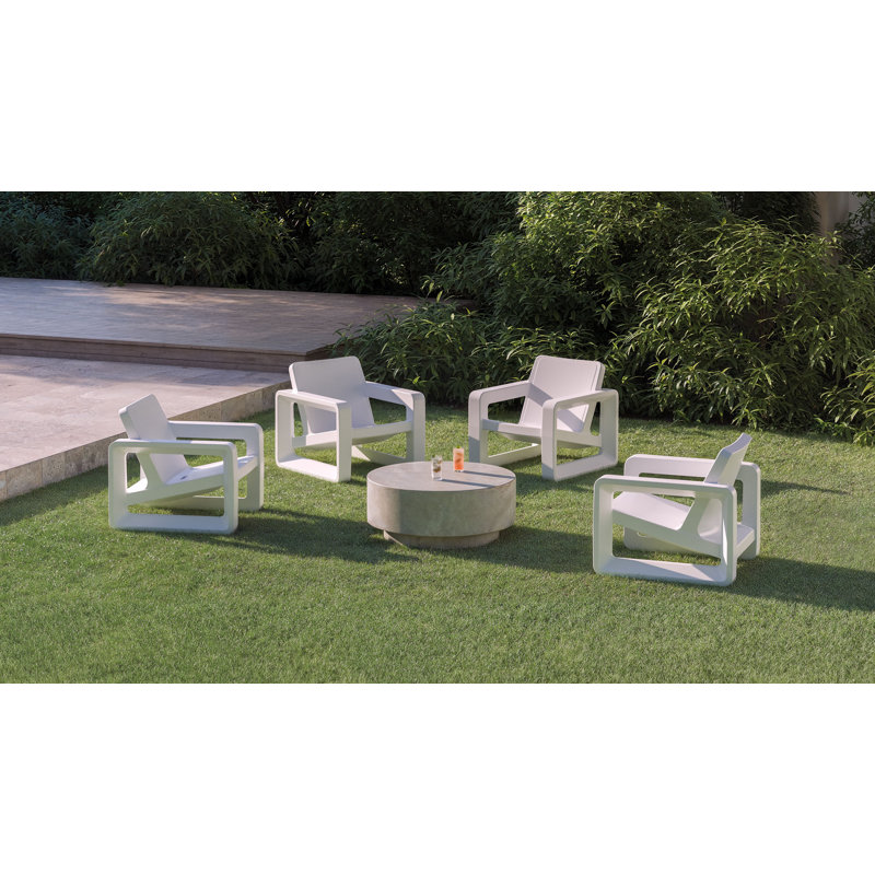 Deck Outdoor Lounge Chair, Highcloud White