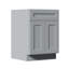 Armoire de base autoportante en bois massif de 24 po de style gris foncé Shaker, finition en aérosol mat, tiroir simple et portes à double fermeture en douceur, 1 tablette réglable, rangement polyvalent pour la cuisine, la salle de bain et la buanderie