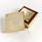 Sand-Cast Aluminum Lidded Storage Boxes in Gold, Set of 2