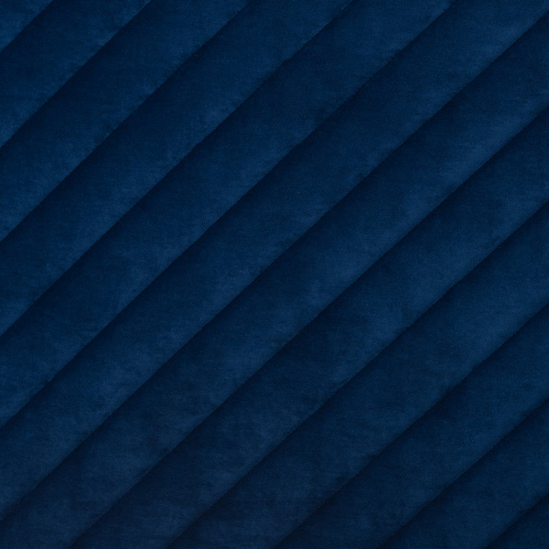 Upholstered Slat Bed, Queen, Navy Blue
