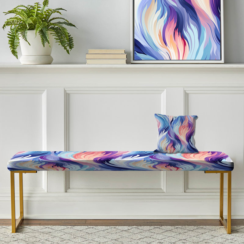 Banc rembourré or, Pink/Blue