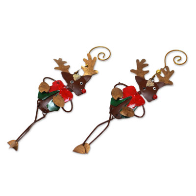 Figurine décorative à pendre en acier Dapper Rudolph